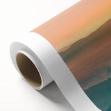 Art Deco style poster of Arkansas scenery on rolled canvas, featuring soft pastel colors, ideal for nursery wall art.