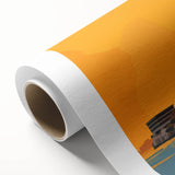 Art deco poster of Alcatraz Island in muted gray and blue tones on rolled canvas, ideal for nursery wall art.