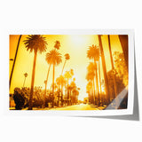 Rolled print of Beverly Hills scenery in soft pastel shades, ideal for art wall dining room.