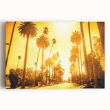 Black and white photograph of Beverly Hills on stretched canvas, featuring a panoramic view, ideal for kitchen wall art.