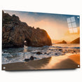 Acrylic print of Big Sur scenery with muted earth tones, ideal for bedroom or dining room decor.