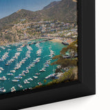 Extra large framed canvas of a textured, colorful abstract design on a black background, suitable for living room decor.