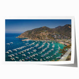 Extra large rolled print of Catalina, California scenery in soft pastel colors, ideal for dining room wall art.