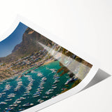 Extra large wall art featuring line art flowers in muted earth tones on a rolled canvas, ideal for large living room decor.