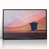 Large abstract wall art depicting the Coronado, California scenery in muted earth tones on a framed acrylic panel.