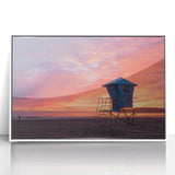 Art deco poster of Coronado, California scenery on white framed acrylic, ideal for modern nursery wall art.