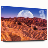 Acrylic print of Death Valley scenery in muted earth tones, suitable for bedroom or dining room decor.