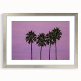 Abstract textured art print of Hollywood, California in muted earth tones on a framed silver mat, suitable for bedroom decor.