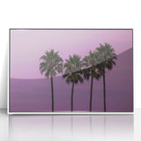 Art deco poster of Hollywood, California scenery in muted colors on framed acrylic, ideal for nursery wall art.