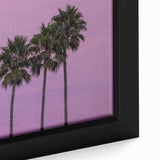 Framed canvas depicting the Hollywood, California skyline in black with colorful, textured accents.