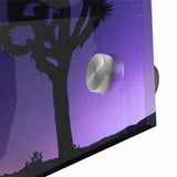 Mid-century modernist style large abstract art print of Joshua Tree, in earthy tones on acrylic glass.