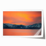 Extra large rolled print of Lake Tahoe with muted blue and green tones, ideal for art wall dining room.