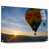 Acrylic print of California's Napa Valley in muted earth tones, suitable for dining room decor.