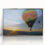 Mid-century modernist art depicting Napa Valley, with muted earth tones on a framed acrylic, suitable for nursery wall art.