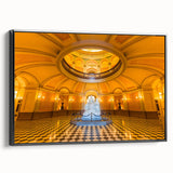 Black and white framed canvas of Sacramento landscape, ideal for bedroom wall art.