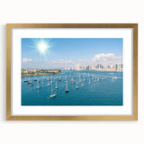 Extra large abstract art print of San Diego scenery in muted earth tones, framed in gold, ideal for living room decor.