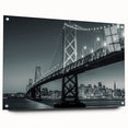 Acrylic print of the San Francisco skyline in muted blue and gray tones, suitable for bedroom or dining room decor.