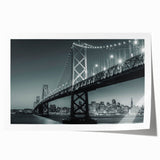 Rolled print of San Francisco scenery in muted earthy tones, suitable as art wall for dining room.