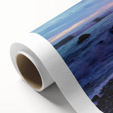 Art Deco style poster of Santa Barbara scenery in pastel colors on rolled canvas, ideal for nursery wall art.