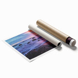 Extra large rolled print of Santa Barbara scenery with vibrant floral elements, suitable as classy bathroom wall art.