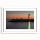 Abstract art print of Santa Cruz landscape in muted earth tones on a white framed canvas, ideal for dining room decor.