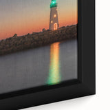Framed canvas featuring a textured depiction of Santa Cruz with a black background and colorful accents.