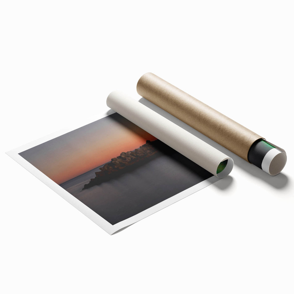 Extra large rolled print of Santa Cruz scenery with vibrant floral elements, ideal for classy bathroom wall art.