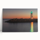 Black and white photograph of Santa Cruz coast on stretched canvas, ideal for kitchen wall art.