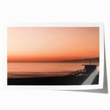 Extra large rolled print of Santa Monica scenery with vibrant twilight hues, ideal for art wall dining room.