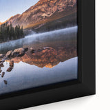 Extra large framed canvas featuring a textured depiction of the Sierra Nevada in a black and colorful art style.