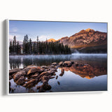 Vintage poster art of Sierra Nevada scenery in colorful tones on a large framed canvas, ideal for living room decor.