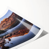 Extra large wall art featuring line art flowers on a rolled print, with a serene Sierra Nevada backdrop.