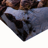 Black and white landscape art painting of Sierra Nevada on stretched canvas, ideal for bedroom wall art.