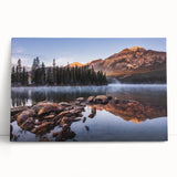 Black and white photograph of Sierra Nevada landscape on stretched canvas, ideal for kitchen wall art.