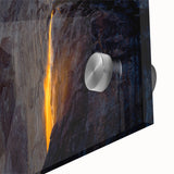 Large acrylic print of Yosemite landscape in muted earth tones, ideal for dining room art in a mid-century modernist style.