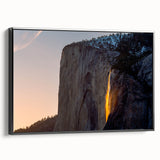 Black and white framed canvas of Yosemite landscape, ideal for bedroom wall art.