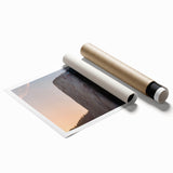 Extra large rolled print of Yosemite scenery with muted green and blue tones.