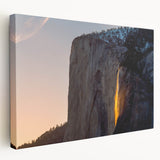 Large Yosemite National Park scenery on stretched canvas, featuring muted green and blue tones, ideal for kitchen wall art.