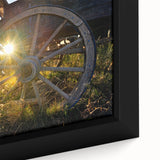 Extra large framed canvas featuring a textured depiction of Vail, Colorado in black with colorful accents.