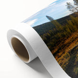 Art deco poster of Vail, Colorado scenery in pastel shades on rolled canvas, ideal for nursery wall art.