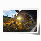 Rolled print of Vail, Colorado scenery with floral elements in pastel shades, suitable for art wall dining room.