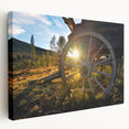Scenic Vail, Colorado landscape on large stretched canvas, featuring earthy green and brown tones.