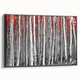 Black and white framed canvas of Aspen, Colorado landscape, ideal for bedroom decor.