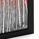 Black canvas wall art featuring a textured, colorful Aspen scenery, ideal for living room decor.