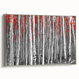 Framed canvas featuring a landscape art painting of Aspen, Colorado in vibrant autumn colors, ideal for living room decor.