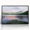 Large abstract wall art depicting the Rocky Mountains in muted earth tones on a framed acrylic panel.