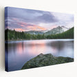 Rocky Mountains landscape on large stretched canvas, featuring muted earth tones, ideal for kitchen wall decor.