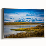 Framed canvas of a vintage-style landscape art painting depicting Colorado Springs, featuring muted earth tones.