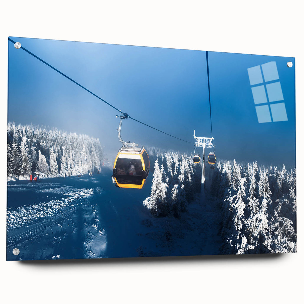 Acrylic print of Telluride, Colorado scenery in muted earth tones, ideal for bedroom or dining room decor.