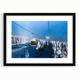 Extra large, textured abstract art print of colorful Telluride scenery on a black framed canvas, ideal for living room decor.